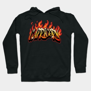 Capricorn Zodiac Retro Flames Birthday Hoodie